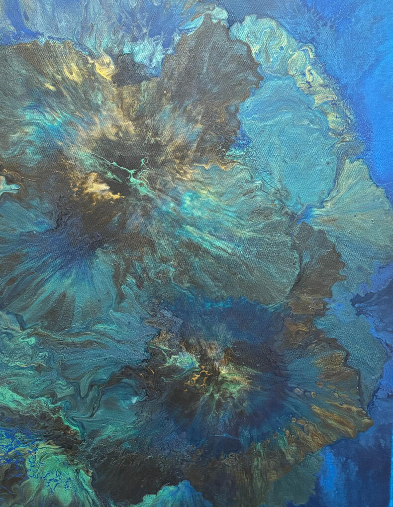 Healing, Protection and Harmony Blue Hues Light Gold 16x20
